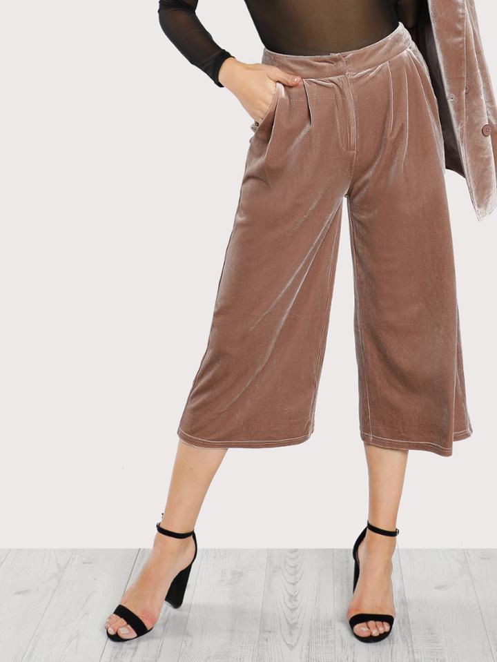 Shein Elasticized Waist Velvet Pants