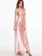 Shein Pink Spaghetti Strap Zipper Back Maxi Dress