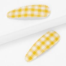 Shein Toddler Girls Plaid Snap Hair Clip 1pair