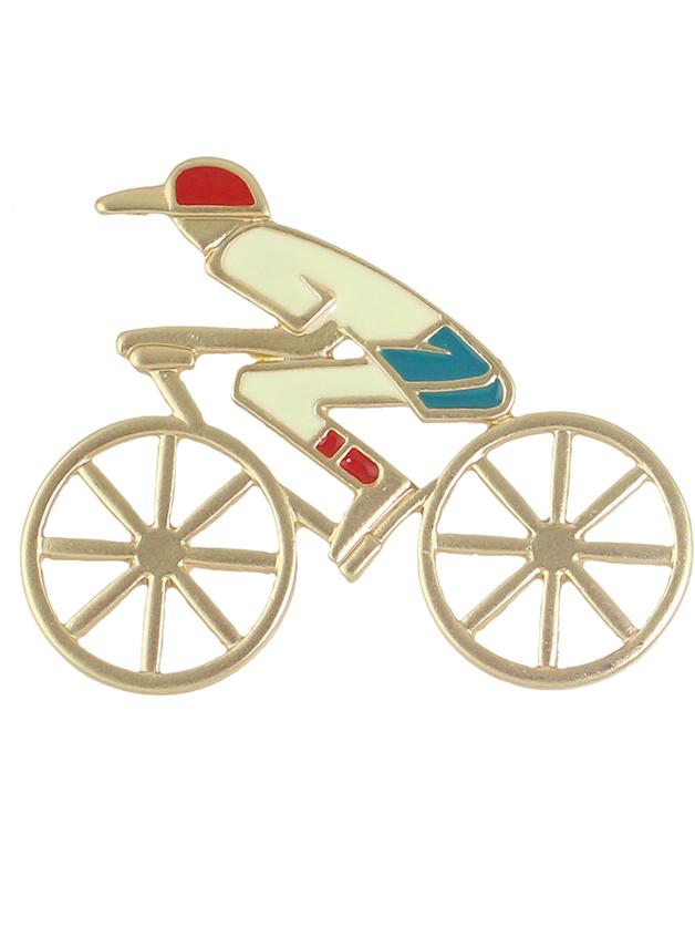 Shein Cute Enamel Human Riding Bike Shape Big Brooch