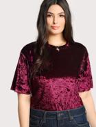 Shein Solid Velvet T-shirt