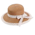 Shein Girls Lace Trim Straw Hat