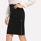 Shein Button Snap Side Bodycon Skirt