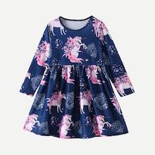 Shein Toddler Girls Unicorn Print Dress