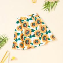 Shein Girls Allover Sunflower Print Skirt