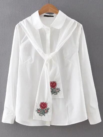 Shein Tunic Blouse With Tie Detail