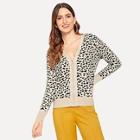 Shein Zipper Up Leopard Cardigan