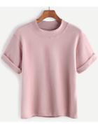 Shein Dropped Shoulder Rolled Sleeve Tee