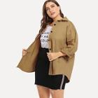 Shein Plus Solid Single-breasted Coat