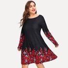 Shein Plus Calico Print Trapeze Dress