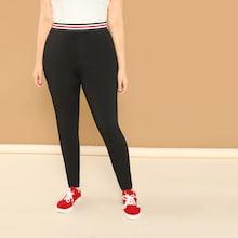 Shein Plus Striped Waist Leggings