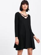 Shein Criss Cross Front Tee Dress