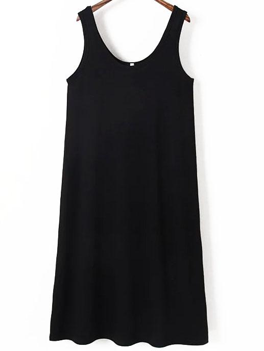 Shein Scoop Neck Black Tank Dress