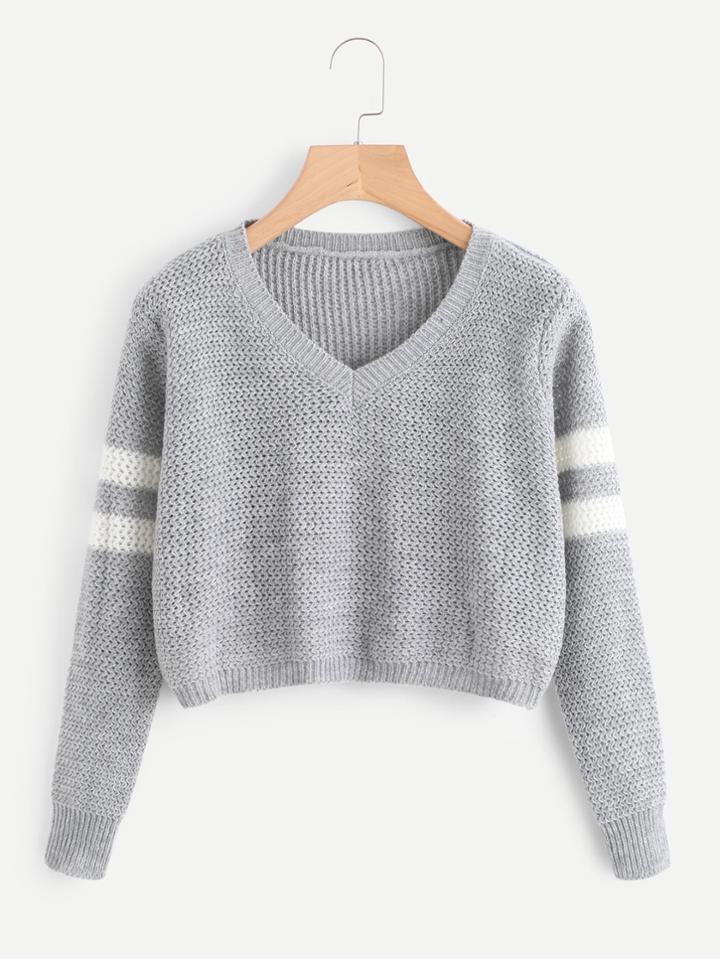 Shein Varsity Striped Crop Jumper