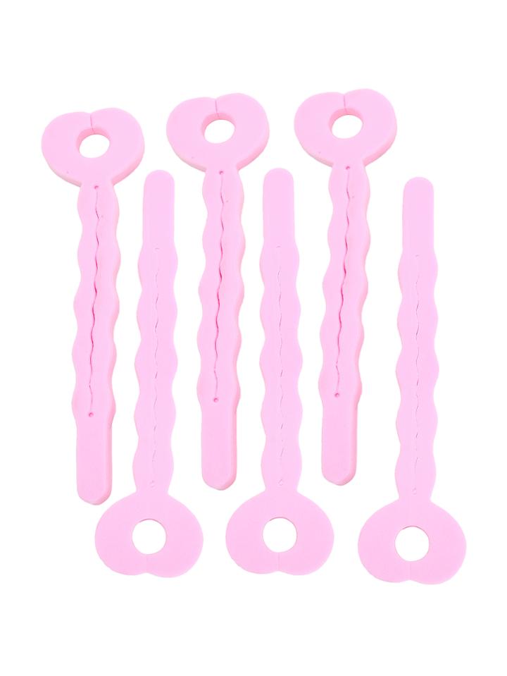Shein Pink Wave Shaped Hair Roller Set