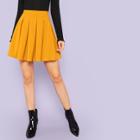 Shein Zip Back Pleated Solid Skirts