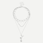 Shein Ring & Rose Design Layered Necklace