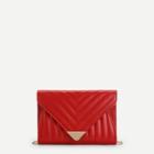 Shein Chevron Detail Envelope Chain Clutch