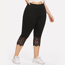Shein Plus Lace Contrast Leggings