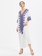 Shein Ornate Print Kimono Sleeve Dress