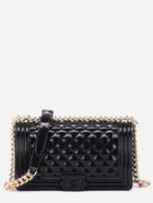 Shein Black Quilted Jelly Bag With Chain