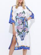 Shein Vintage Print Floral Split Dress