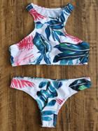 Shein Tropical Print Beach Bikini Set