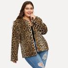 Shein Plus Leopard Print Faux Fur Coat