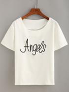 Shein Letter Print Short Sleeve T-shirt