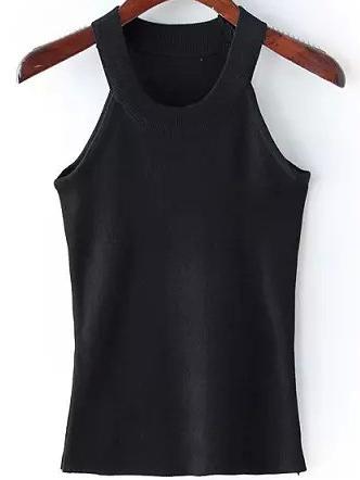 Shein Black Woman Sweater Cami Top