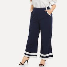Shein Plus Wide Leg Striped Pants
