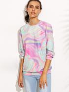 Shein Multicolor Print Round Neck Long Sleeve Sweatshirt