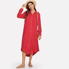 Shein Sold Curved Hem Shirt Dress