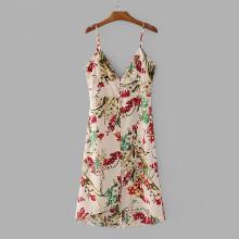 Shein Botanical Print Dip Hem Cami Dress