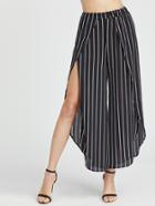 Shein Vertical Striped Chiffon Wide Leg Petal Pants