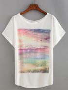 Shein Beautiful View Print T-shirt