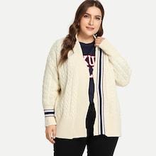 Shein Plus Striped Cardigan