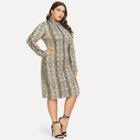 Shein Plus Snake Print Fitted Dress