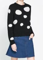 Rosewe Sweet Dot Print Round Neck Long Sleeve Pullovers