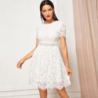 Shein Lace Contrast Solid Dress