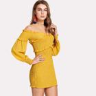 Shein Overlap Front Frill Trim Bardot Dress