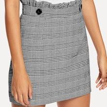Shein Frill Trim Checked Skirt