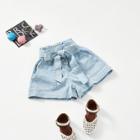 Shein Girls Self Tie Dual Pocket Denim Shorts