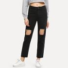 Shein Cut Out Ripped Front Jeans