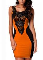 Rosewe Enchanting Round Neck Woman Tank Dress With Lace