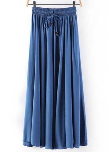 Rosewe Summer Essential Sashes Decoration Blue A Line Skirts