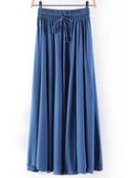 Rosewe Summer Essential Sashes Decoration Blue A Line Skirts