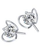 Shein Silver Crystal Stud Earrings