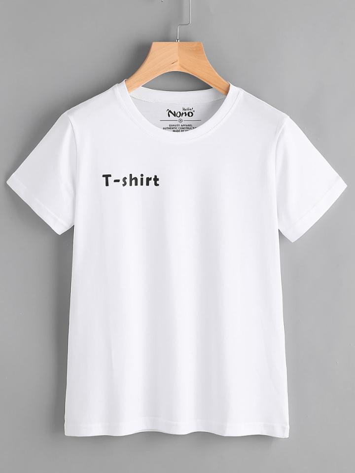 Shein Letter Print Casual Tee