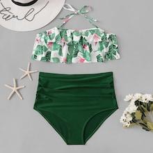 Shein Plus Mix And Match Ruffle Ruched Bikini Set